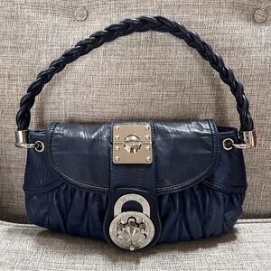 Steven By Steve Madden Vintage Genuine Leather Turn Lock Gathered Shoulder Bag